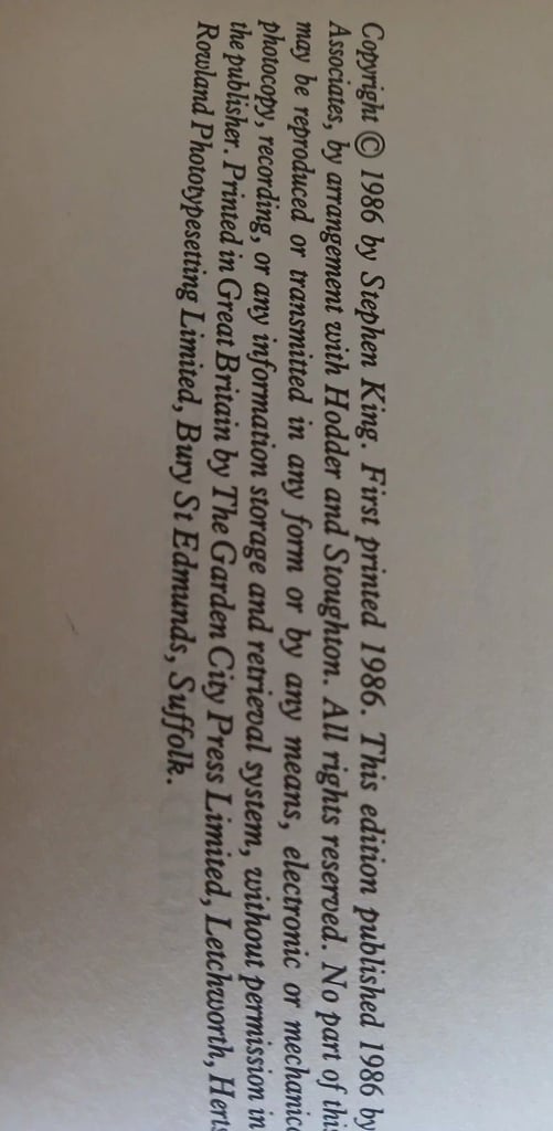 Stephen King - IT 1986 1st Edition Hardback (Horror)