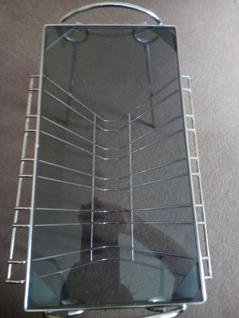 Vintage 1970's chrome magazine rack 