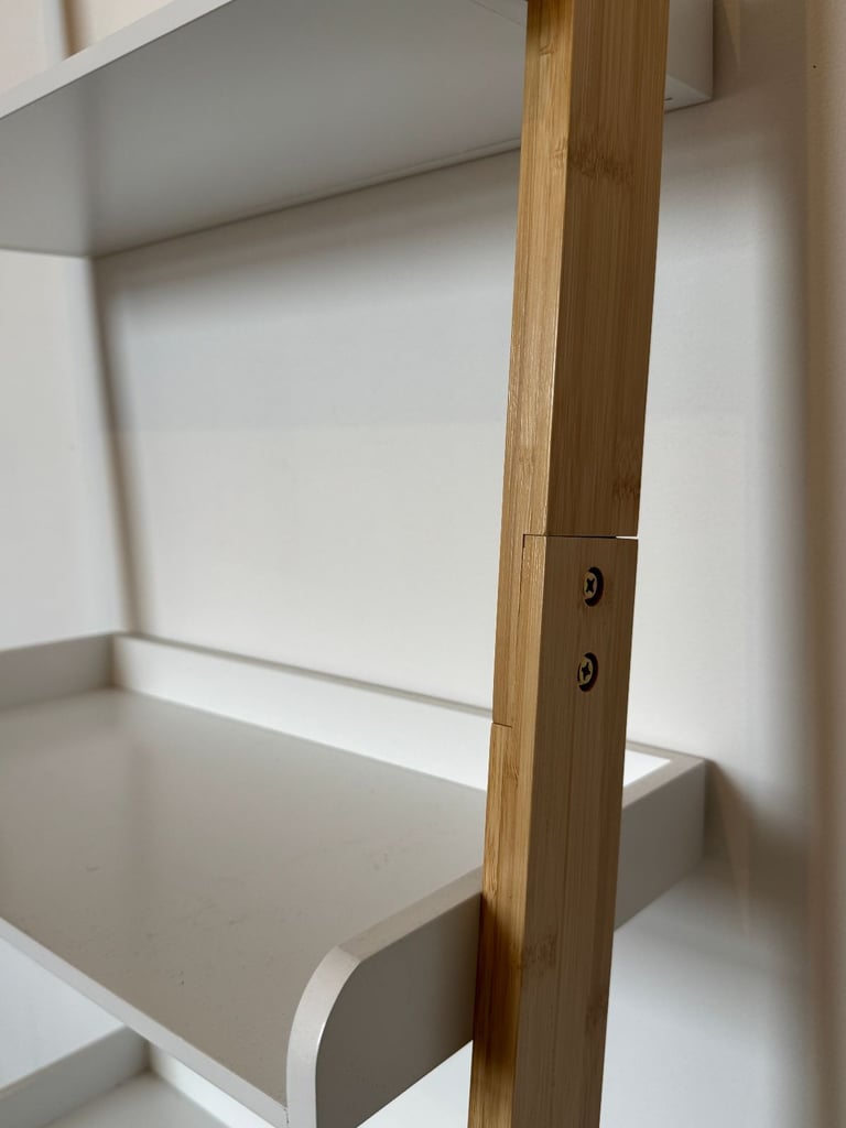 Leaning Ladder Shelves - Bamboo/White