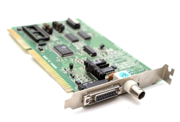 image for Vintage Ethernet adapter 16 bit ISA Network card BNC COAX UM9003F chip