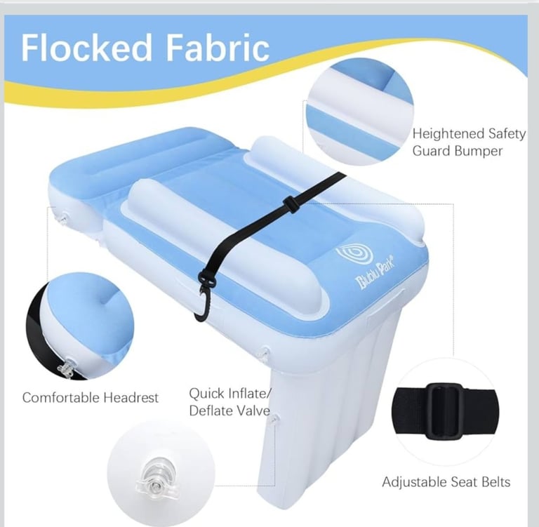 Blublu Park Airplane Bed for Toddlers, Toddler Travel Bed for Kids, Airplane Seat Extender