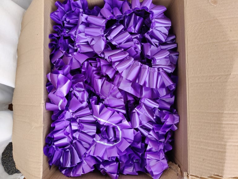 image for 50mm Pleated 15M Ribbon, Red/Green/Purple/Yellow Colours for Rosettes & Crafts