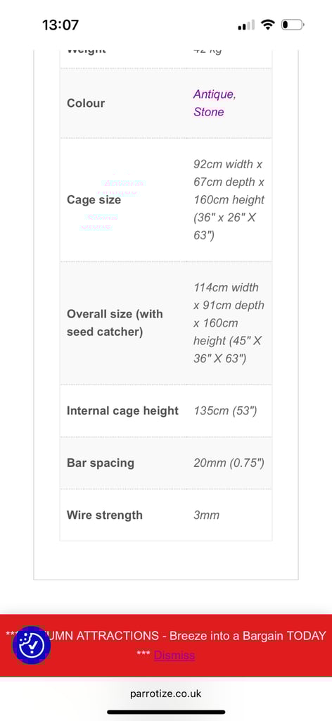 Parrot cage 