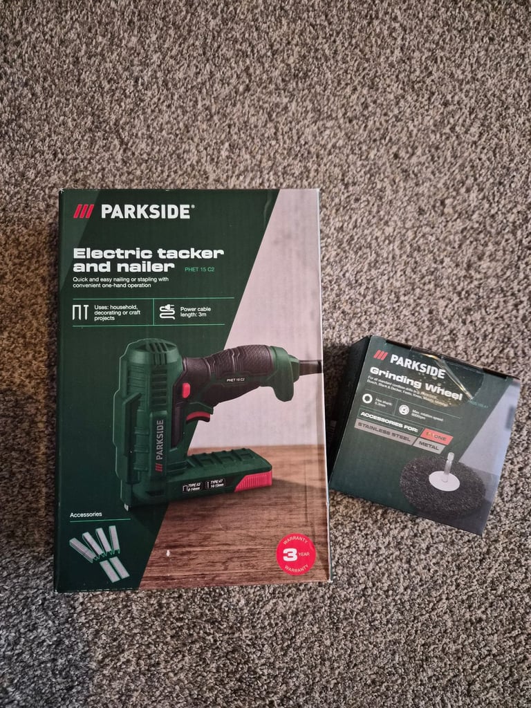 PARKSIDE Electric Tacker & Nailer/Grinding Wheel *NEW*
