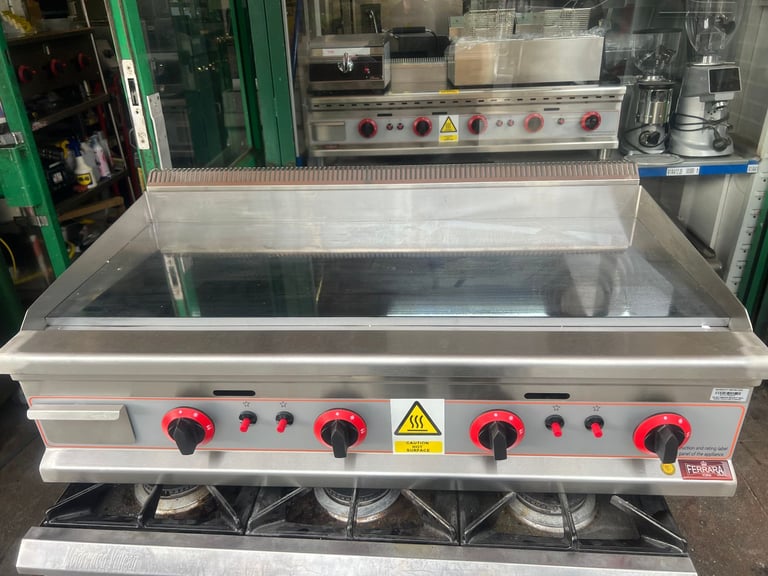 image for GAS NEW COMMERCIAL CATERING KITCHEN CHROME FLAT GRILL CAFE KEBAB RESTAURANT SHOP