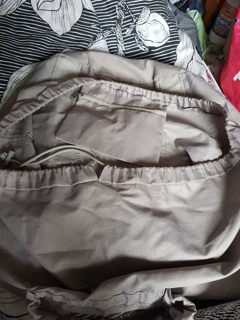 Grey Backpack Laundry Bag with Shoulder Straps