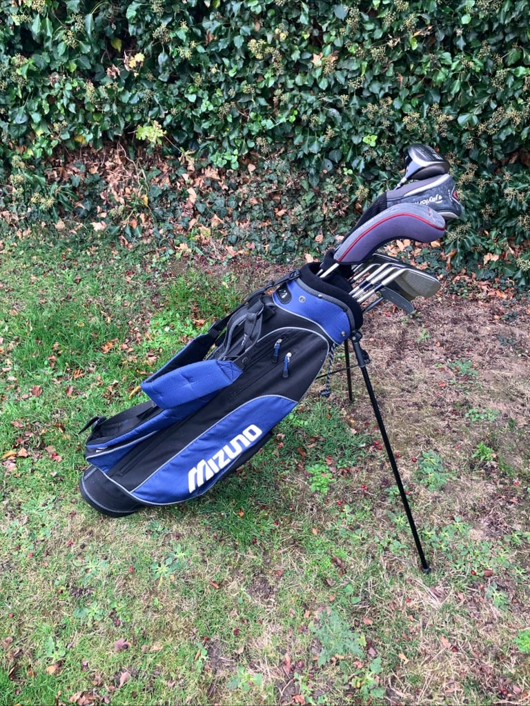 Men’s Golf Clubs Cobra Driver Taylormade 3 Wood Mizuno Irons Putter Stand Bag 