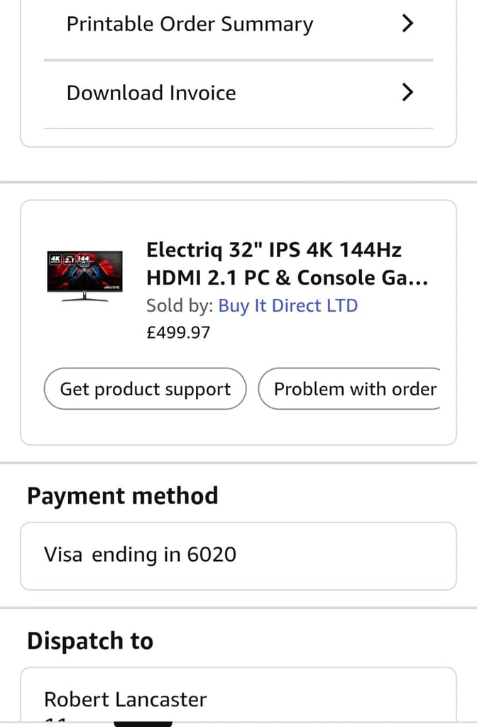 Gaming monitor 4k