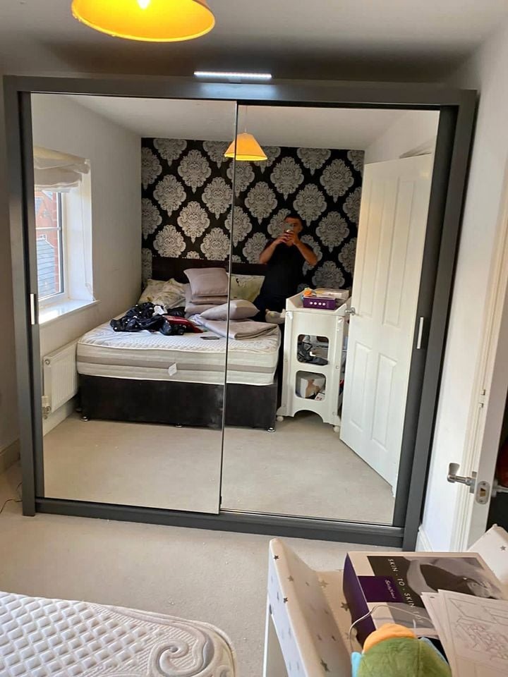 Luxurious Chicago 23 Door Sliding Mirror Wardrobe With ShelfsRails