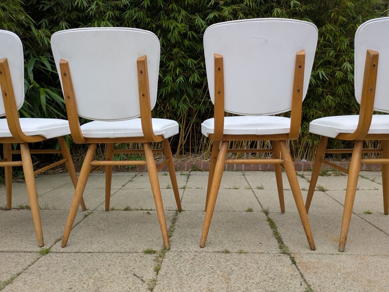 4 x Vintage Retro Dining Chairs MCM Delivery Available 