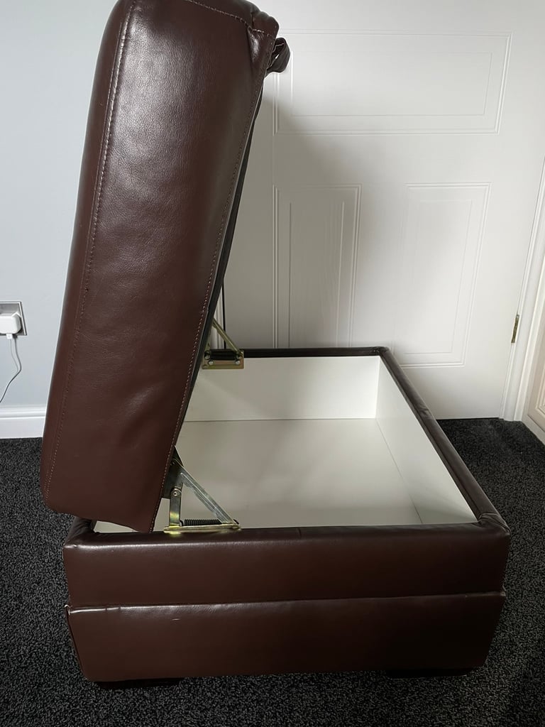 Leather Storage Stool 
