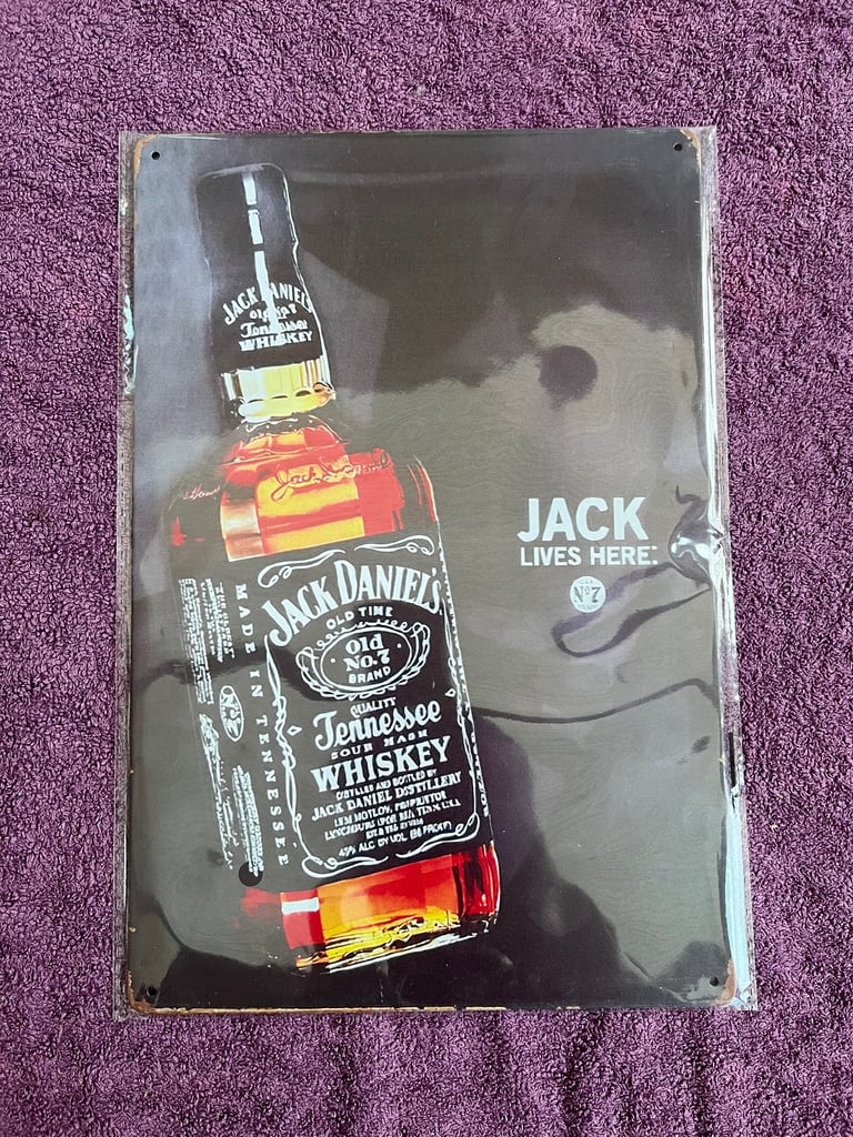 image for Vintage Style Sign Metal 20cm x 30cm Brand New, Jack Daniel’s Man Cave Bar.