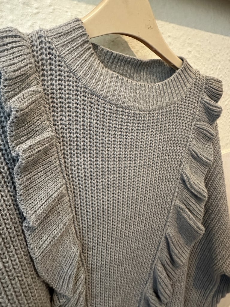 Miss Selfridge Petite Grey Ruffle Jumper