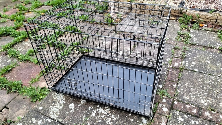 Large dog cage with two opening doors 