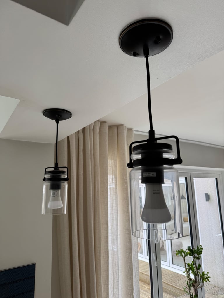 Ceiling glass metal pendant lights 