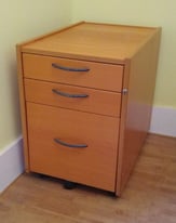 3 draw, wood effect filing cabinet