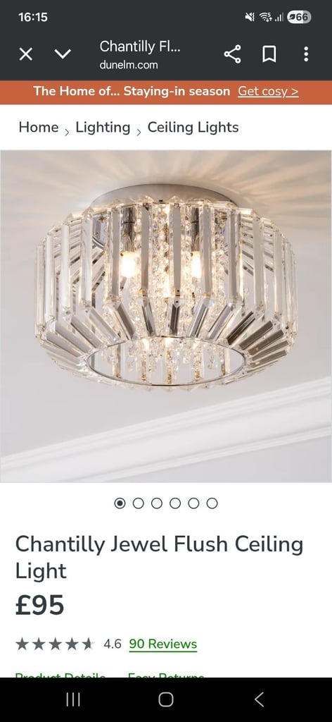 Chantilly Jewel Flush Ceiling Light