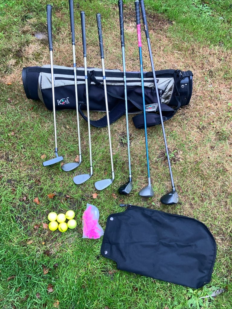 Ladies Golf Club Half Set 3-5 Woods Hybrid 7-9 Iron Sw Putter PGA Stand Bag 