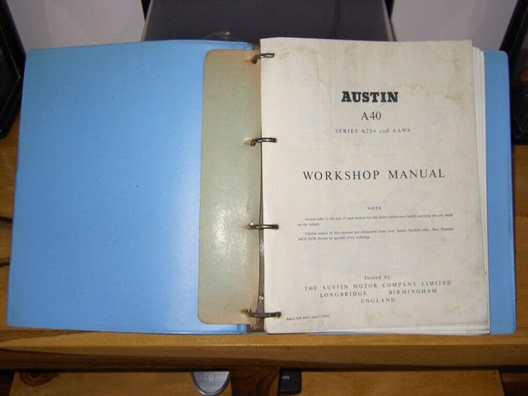 Genuine BMC AUSTIN A40 Workshop Manual 