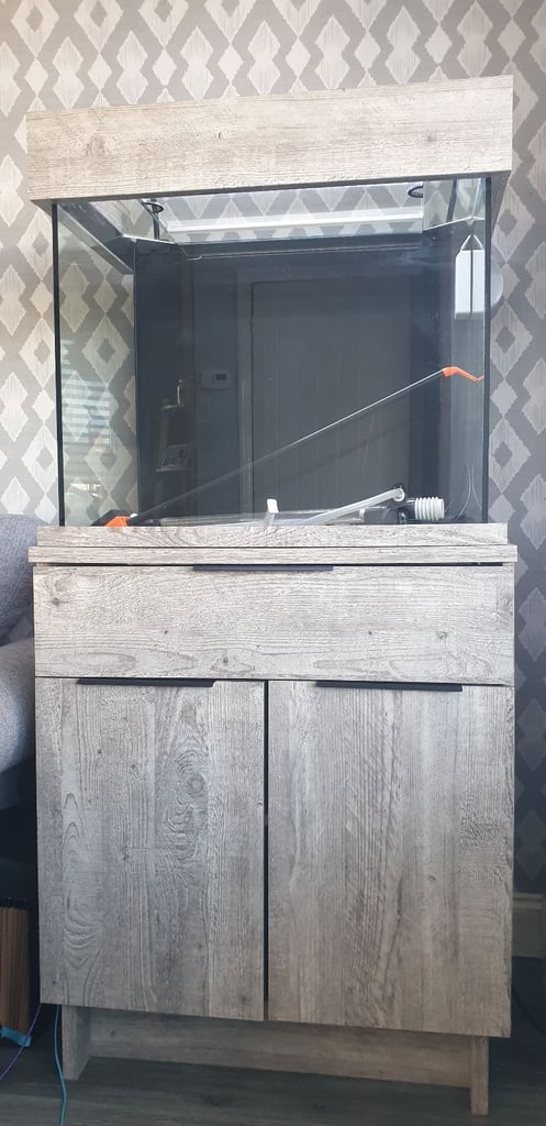 Tropical fish tank and cabinet
