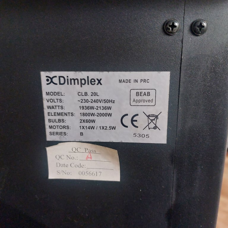 Dimplex club electric fire
