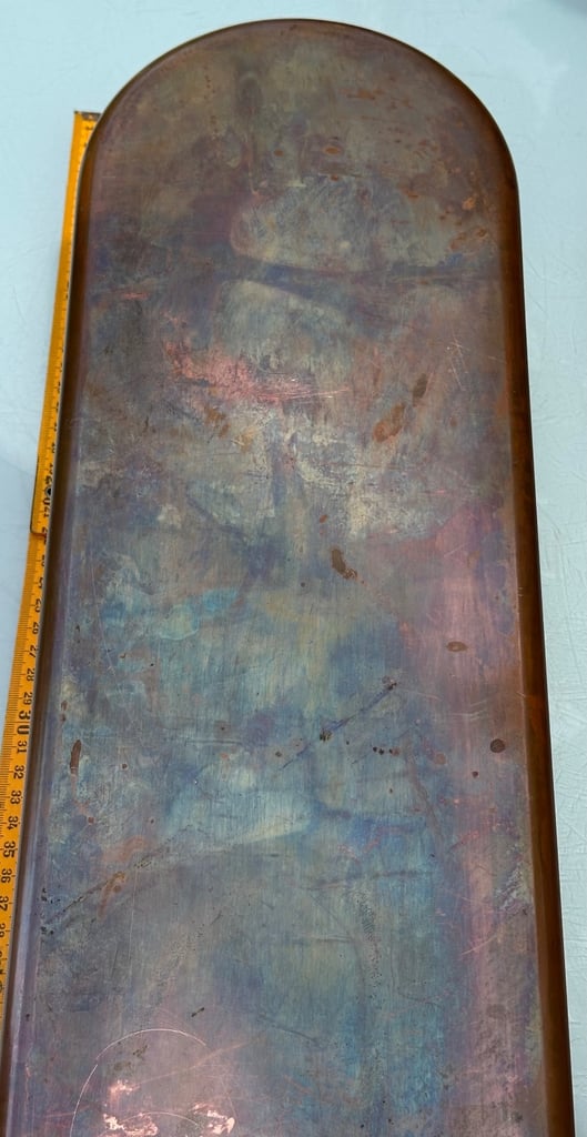 LARGE VINTAGE FRENCH COPPER FISH KETTLE, POISSONIERE, POACHER, L70cm - TOURNUS FRANCE - WILL POST!