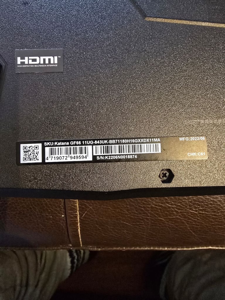MSI Katana GF66 15.6 Gaming Laptop