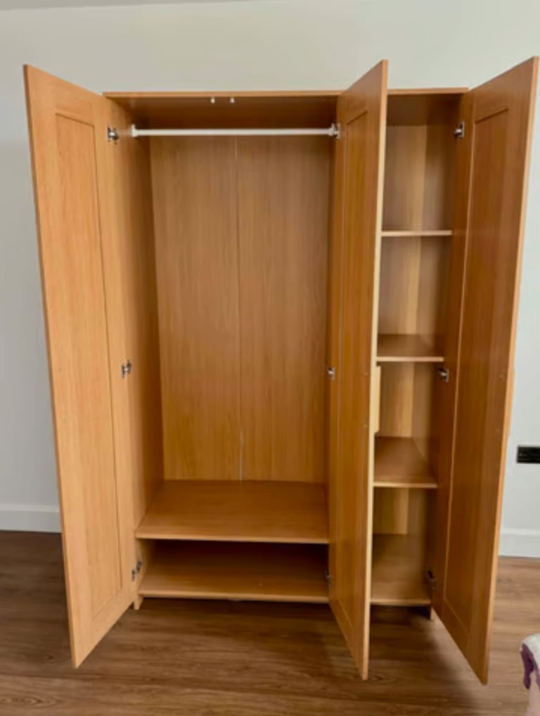 Brimnes 3-door ikea wardrobe - brown/oak.