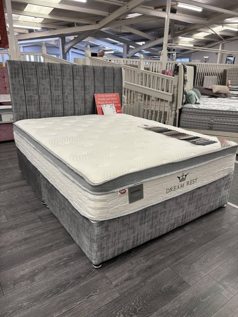 image for Stunning DIVAN 4FT6 Double Bed Base >> Mattress & Storage Included >> 20% Discount >> COD