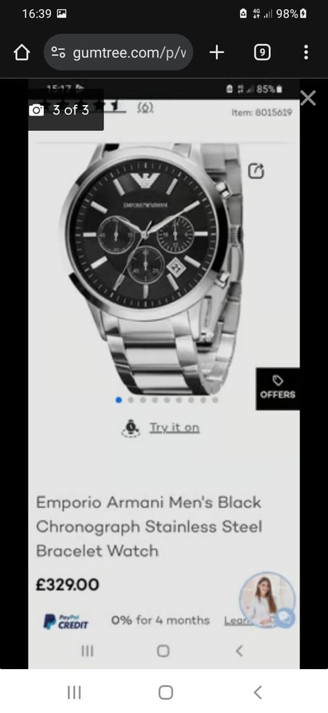 Gents emporo armarni watch 