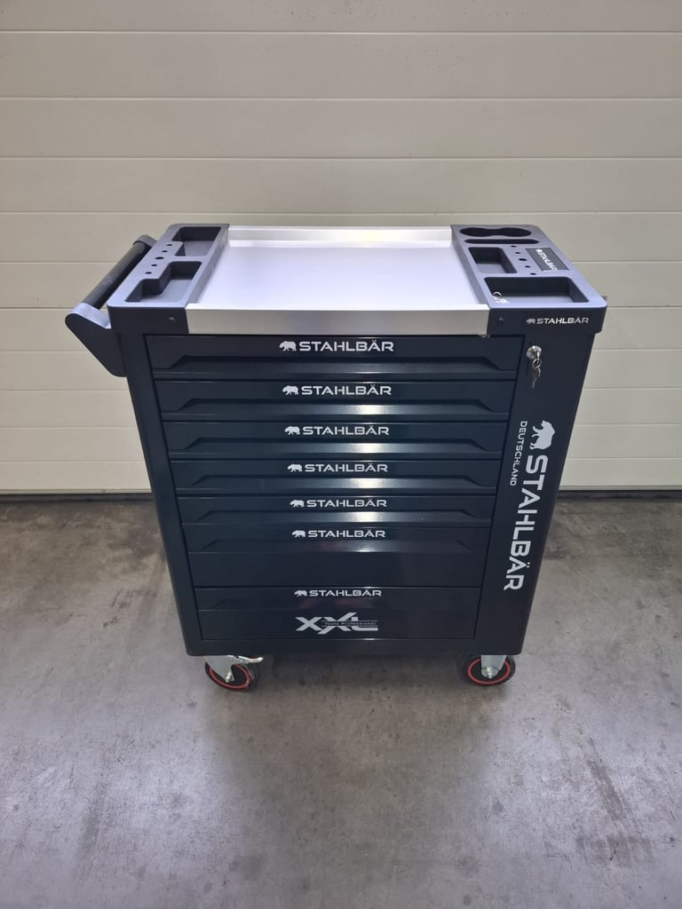 image for 7 Drawers Tool box Chest Complete With Tools + Side Cabinet