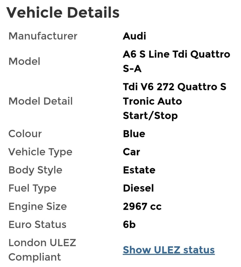 Audi, A6, Estate, 2017, Semi-Auto, 2967 (cc), 5 doors
