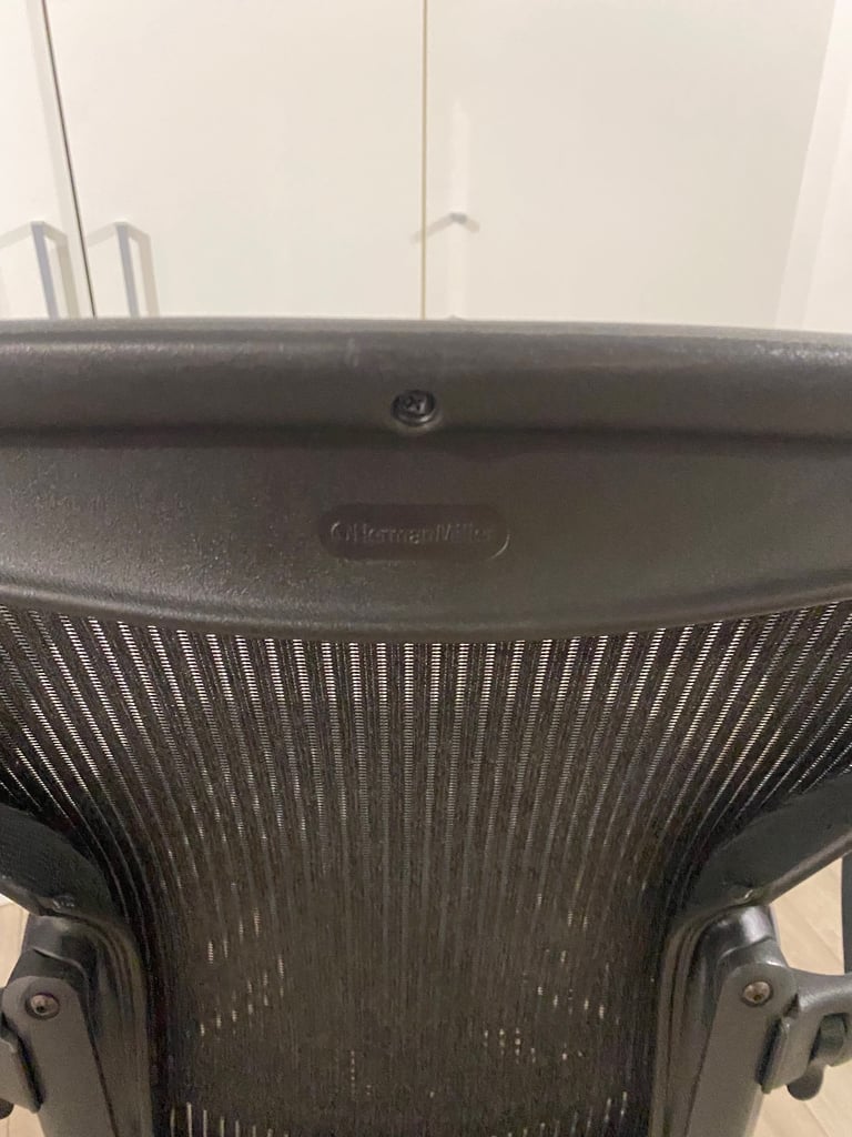 Herman Miller Size B Aeron Black Mesh Officeg Chair with Adjustable Armrests