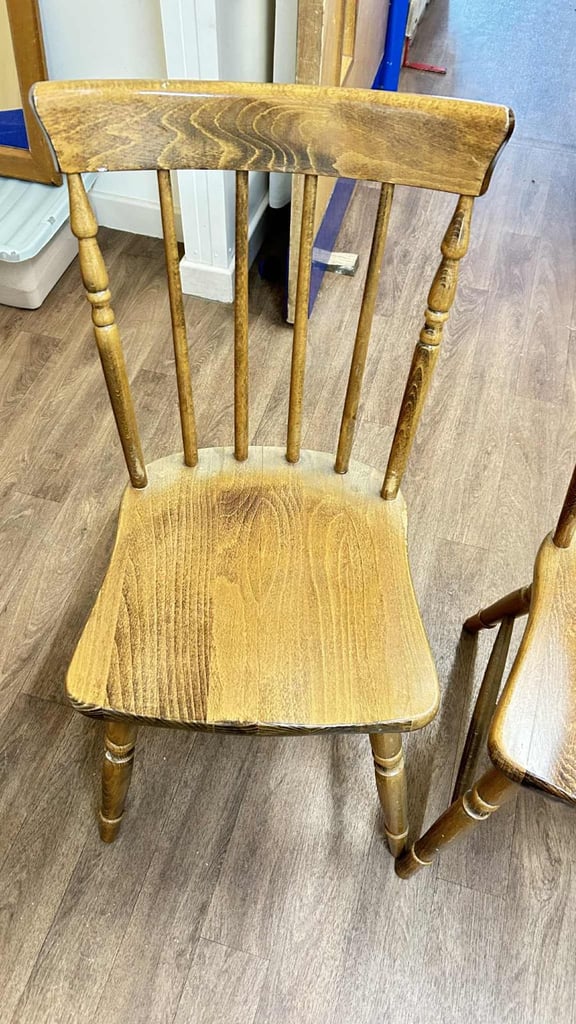 image for 2 wooden kitchen chairs 