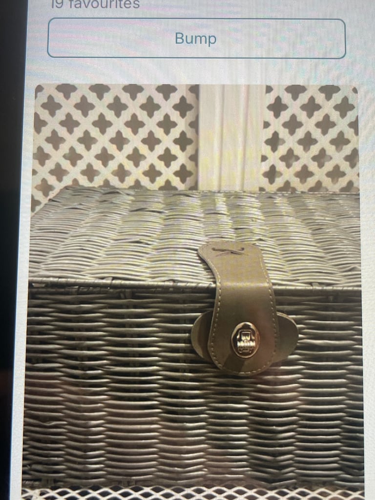 image for Grey wicker hamper