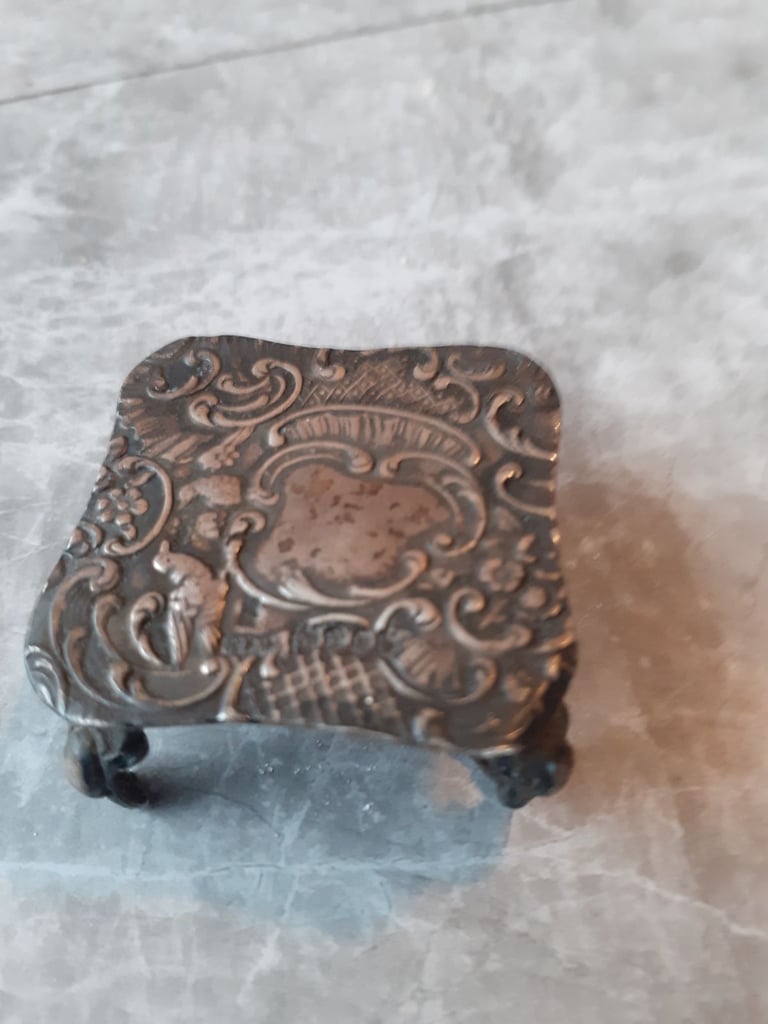 image for Antique miniature silver table. 