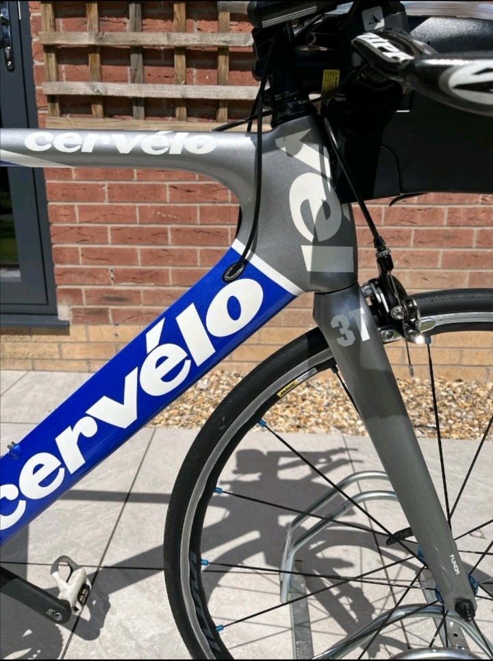 Cervelo P2 time trial bike with upgrades 