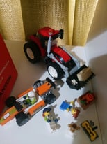 Lego city set, farmers tractor and F1 car