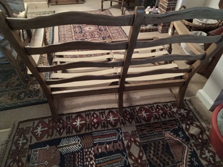 .ERCOL SOFA COTTAGE STYLE VINTAGE SOLID  beech IRISH LINEN/COUNTRY DIARY DORMA fabric by Moygashel