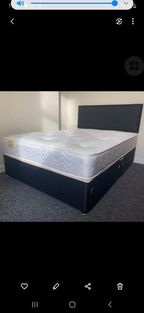 brand new  double  bed  black base  
