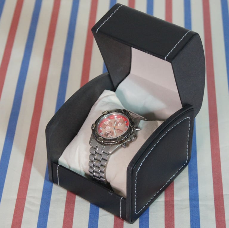 Rare Shonan Seiko Quartz Watch VD55-M005 Gents Chronograph Stainless Steel Watch