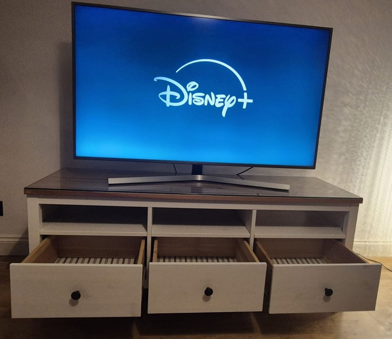 image for Hemnes TV Cabinet plus glass top from ikea 