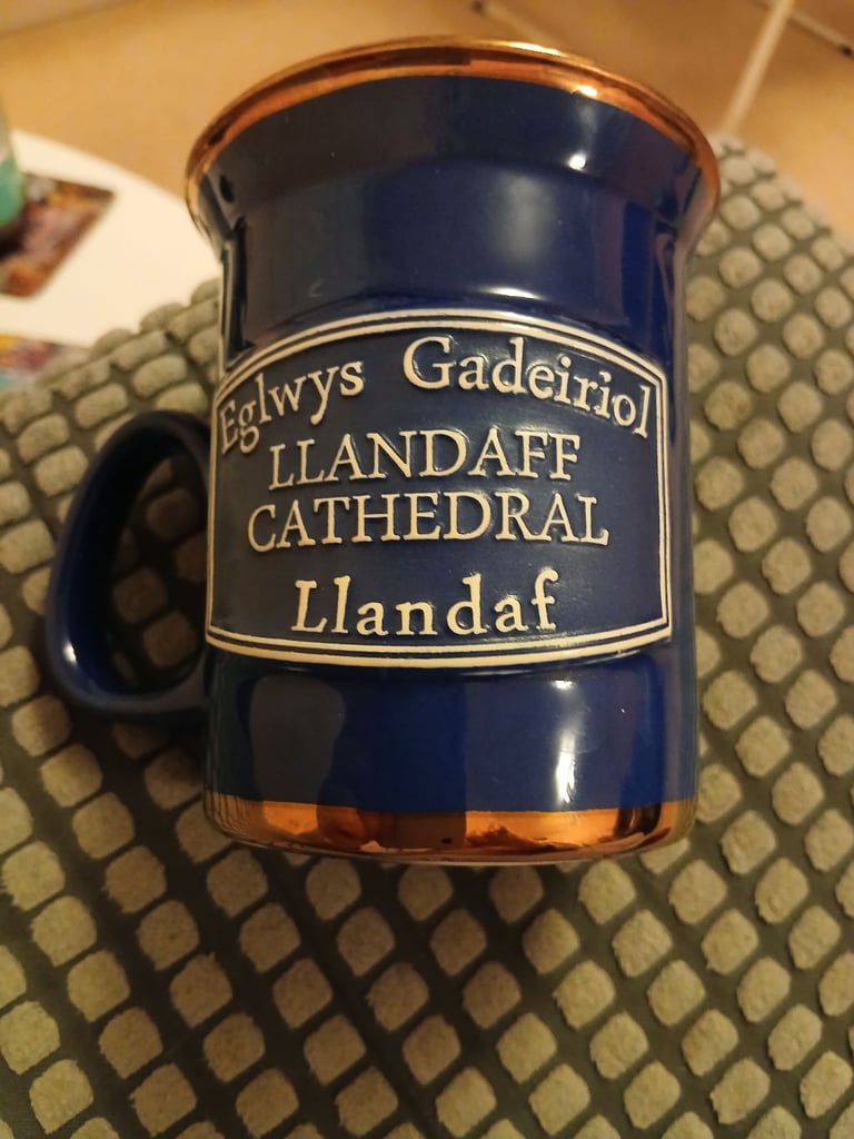 image for Blue llandaff cathedral mug. New 