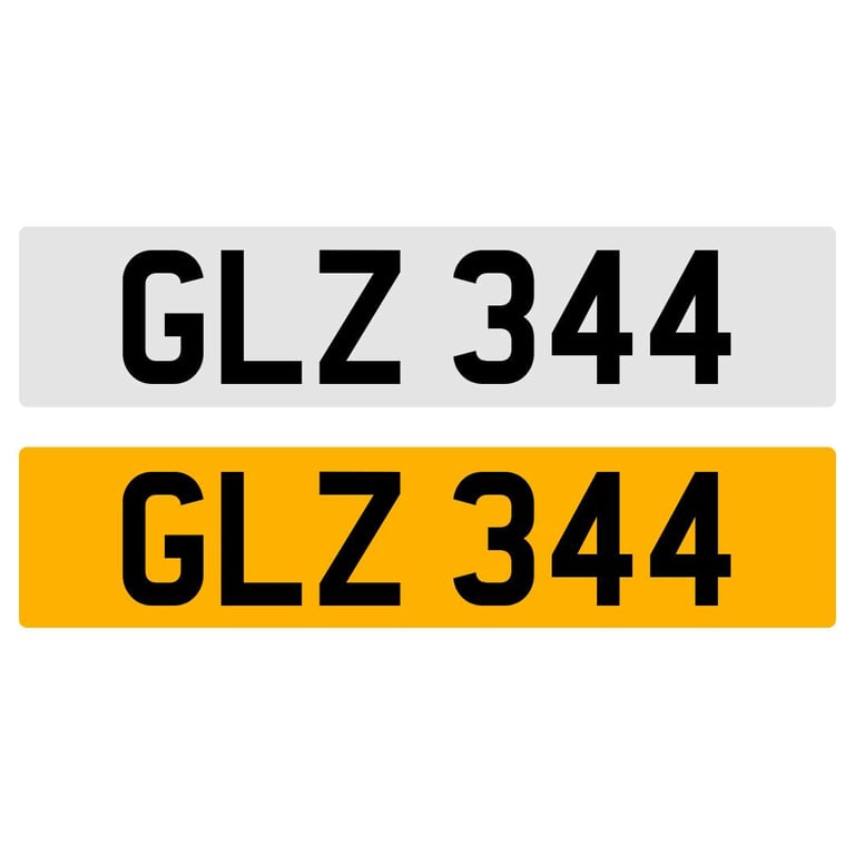 GLZ 344 NUMBER PLATE REGISTRATION NUMBERPLATE REGISTRATION CHERISHED DATELESS NORTHERN IRISH NI
