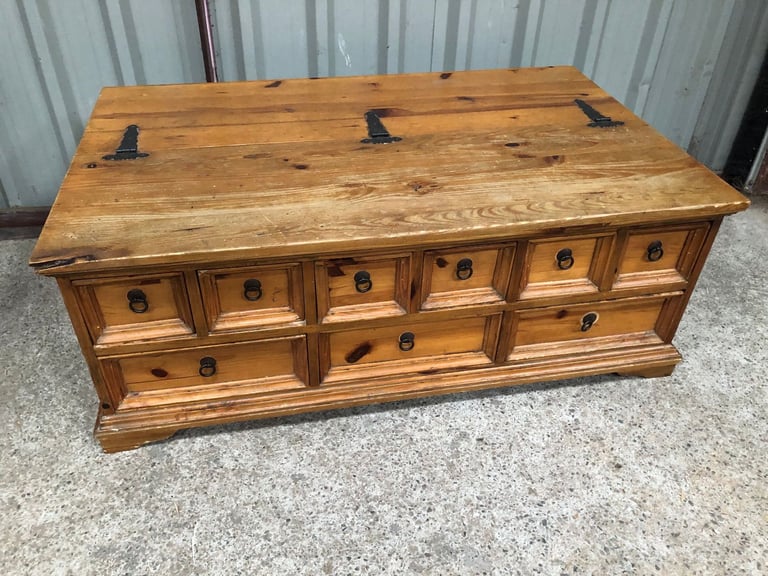 image for Rustic Storage Box / Coffee Table 9 Drawers, good condition