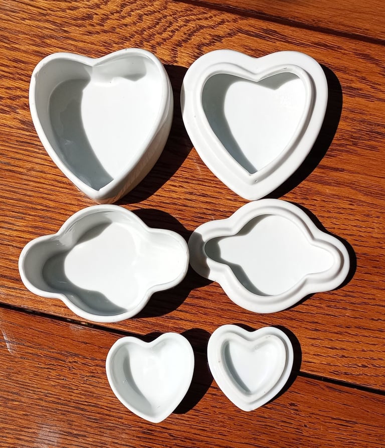 3 Vintage Pierrot Trinket Boxes