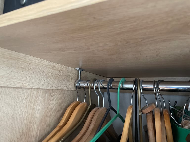 Fitted bedroom wardrobe, beech colour