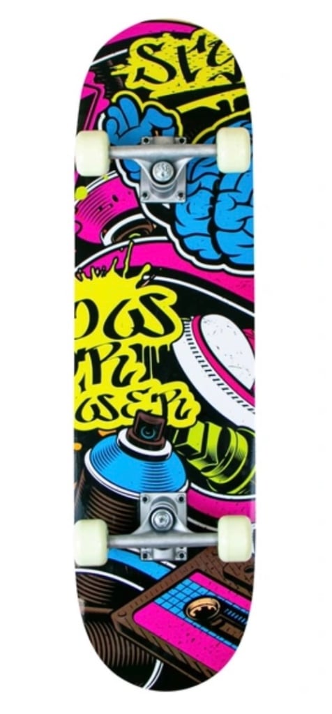 Maple Wood Skateboard 78cm With Strong Neon Graphics PVC Wheels