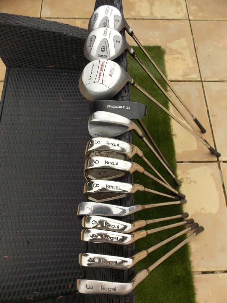 Mens Right Handed Regal Pro Orbit Golf Club Set + Bag and Trolley