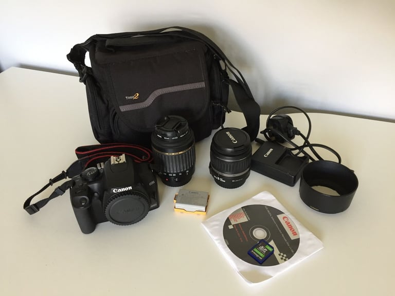 image for Cannon EOS 1000D Digital SLR Camera 18-55mm + 55-200mm with Bag